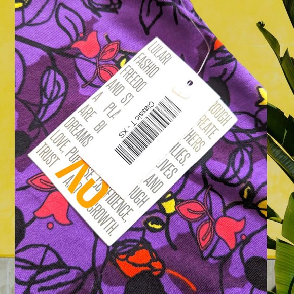 LLR Classic T XS Purple Dark Floral NWT - Picture 2 of 7